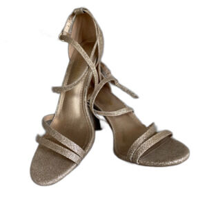 Dream Pairs Glittery Gold Metallic High Heel Strappy Sandals Size 9.5